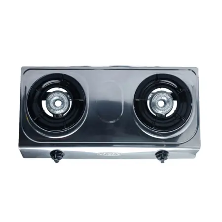 2 Plate Gas Stove without Hose and Regulator - Stainless Steel